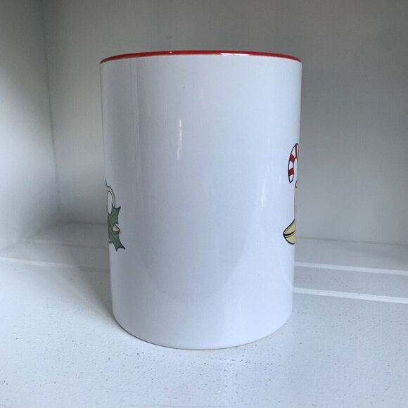 Friend's Central Perk Christmas Candy Cane Holly Large Coffee Mug Ceramic - Picture 3 of 7